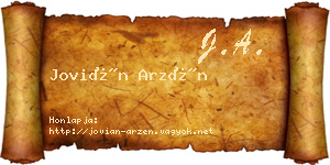 Jovián Arzén névjegykártya